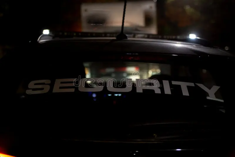 Mobiler Revierdienst im Einsatz, Fahrzeug bei Nacht